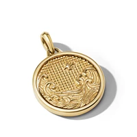 Water and Fire Duality Amulet in 18K Yellow Gold, 30mm