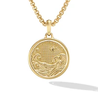 Water and Fire Duality Amulet in 18K Yellow Gold, 30mm