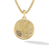 Storm Duality Amulet in 18K Yellow Gold with Diamonds, 30mm