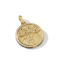 Storm Duality Amulet in 18K Yellow Gold with Diamonds, 30mm