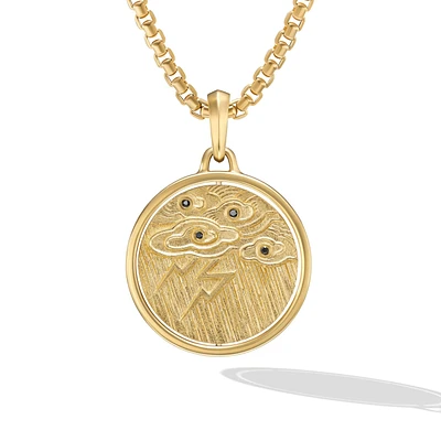 Storm Duality Amulet in 18K Yellow Gold with Diamonds, 30mm