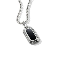 Deco Amulet in Sterling Silver with Black Onyx, 31.7mm