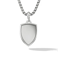 Shield Amulet in Sterling Silver with Black Onyx and Black Diamonds, 27mm