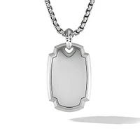 Elongated Amulet in Sterling Silver with Black Onyx and Black Diamonds, 31mm