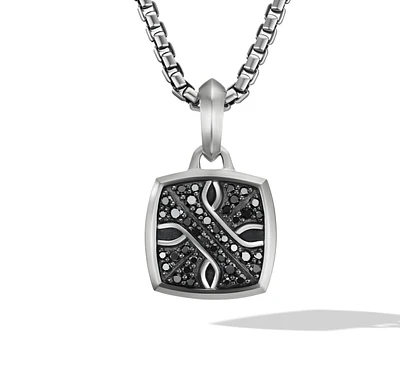 Armory Amulet in Sterling Silver with Black Diamonds, 28.3mm