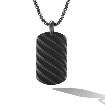 Deco Amulet in Sterling Silver with Black Onyx, 31.7mm