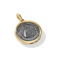 Currency Duality Amulet in Sterling Silver with 18K Yellow Gold, 30mm