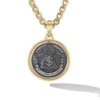 Currency Duality Amulet in Sterling Silver with 18K Yellow Gold, 30mm