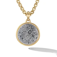 Earth and Moon Duality Amulet in Sterling Silver with 18K Yellow Gold, 30mm