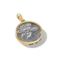 Storm Duality Amulet in Sterling Silver with 18K Yellow Gold, 30mm