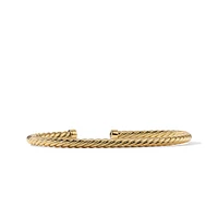 Cable Cuff Bracelet in 18K Yellow Gold, 4mm