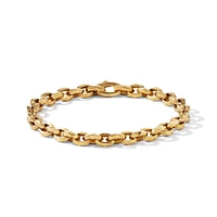 Torqued Faceted Chain Link Bracelet in 18K Yellow Gold, 7mm