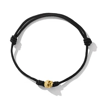 Skull Cord Bracelet in Nylon with 18K Yellow Gold