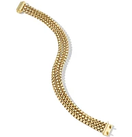 Three Row Box Chain Bracelet in 18K Yellow Gold