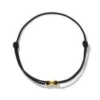 Streamline ID Bracelet  in Black Rubber with 18K Yellow Gold, 10mm