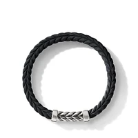 Chevron Bracelet in Rubber with Sterling Silver