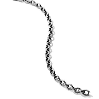 Torqued Faceted Chain Link Bracelet in Sterling Silver, 7mm