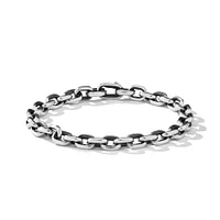 Deco Chain Link Bracelet in Sterling Silver, 6.5mm