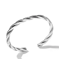 DY Heliosâ„¢ Cuff Bracelet in Sterling Silver with Black Diamonds, 6mm