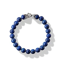 Spiritual Beads Bracelet in Sterling Silver with Lapis, 8mm
