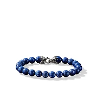 Spiritual Beads Bracelet in Sterling Silver with Lapis, 8mm