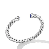 DY Madison Chain Bracelet in Sterling Silver with Black Diamonds, 6mm
