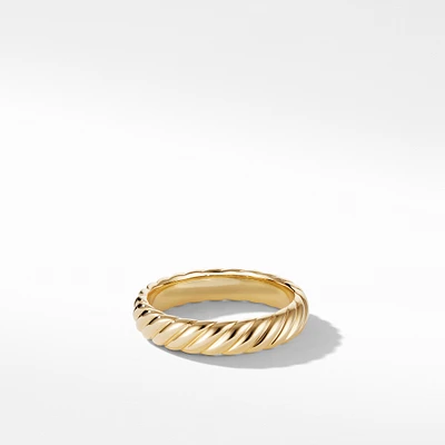 Cable Band Ring in 18K Yellow Gold, 5mm