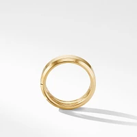 Beveled Band Ring in 18K Yellow Gold, 6mm