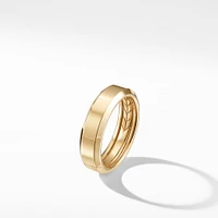 Beveled Band Ring in 18K Yellow Gold, 6mm