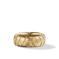 Cable Cuff Bracelet in Sterling Silver with 14K Yellow Gold and Hematine