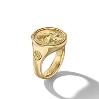 Life and Death Duality Signet Ring in 18K Yellow Gold, 20mm