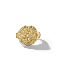 Life and Death Duality Signet Ring in 18K Yellow Gold, 20mm