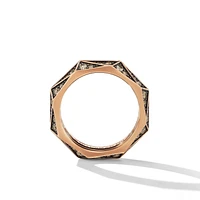 Torqued Faceted Band Ring in 18K Rose Gold with Cognac Diamonds, 6mm
