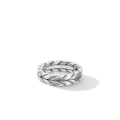 Chevron Band Ring in Sterling Silver, 6mm