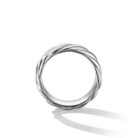 Sculpted Cable Contour Band Ring in Sterling Silver