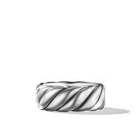 Sculpted Cable Contour Band Ring in Sterling Silver