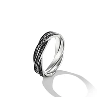 DY Heliosâ„¢ Band Ring in Sterling Silver with Black Diamonds