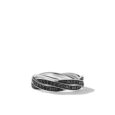 DY Heliosâ„¢ Band Ring in Sterling Silver with Black Diamonds