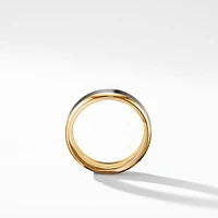 Beveled Band Ring in 18K Yellow Gold with Black Titanium