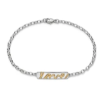 Poesy Two Toned Bracelet Length 7"