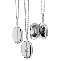 Rectangular Locket Necklace Length 22" with a loop at 20"