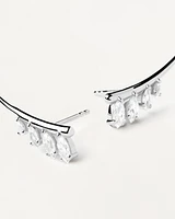 Aqua Silver Climbing Earrings