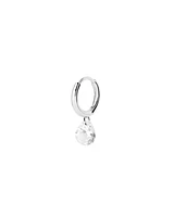 Aqua silver single hoop Earring