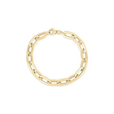 Oro Classic Yellow Gold Link Bracelet Length 8"