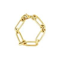 18K DESIGNER GOLD CLASSIC BOLD ALTERNATING LINK BRACELET