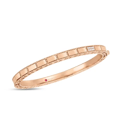 18K ROSE GOLD MOSAIC DIAMOND ACCENT BANGLE