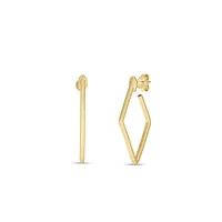 Designer Gold Small Square Hoop Earrings