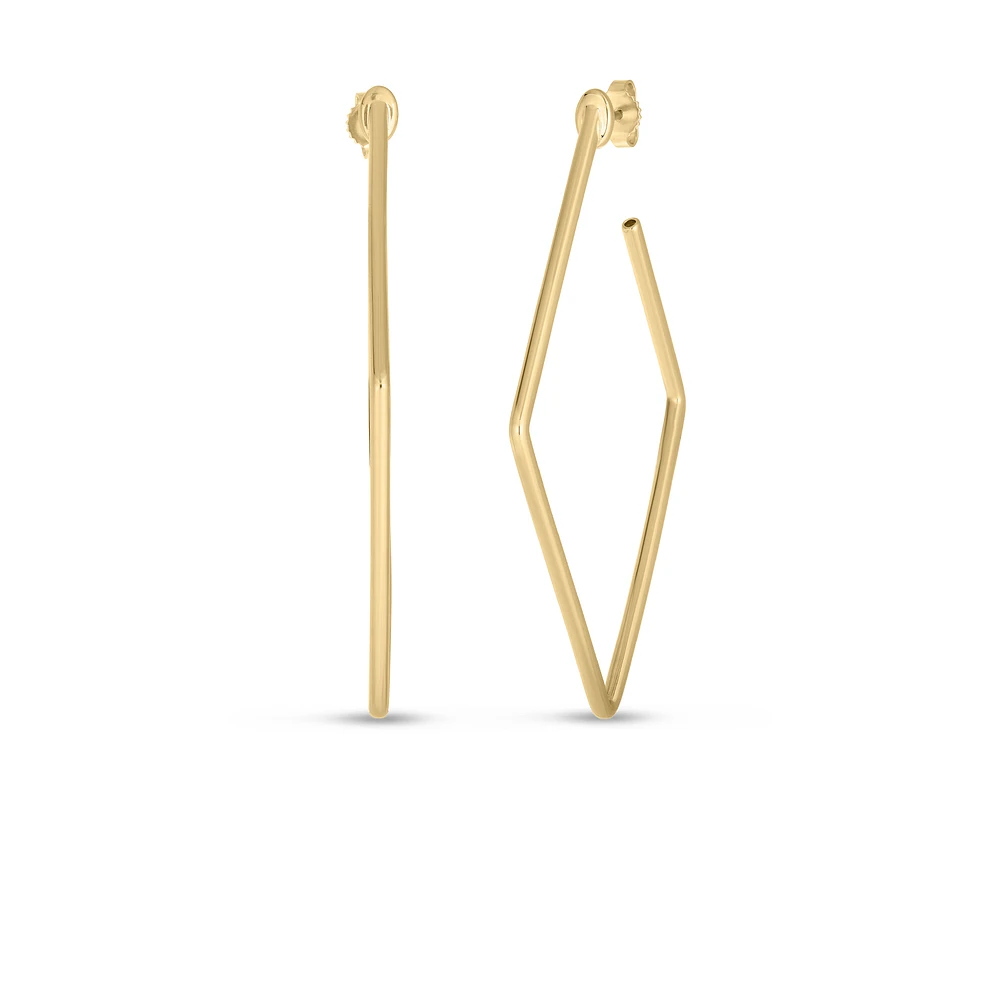 Designer Gold 30mm Square Hoop Earrings