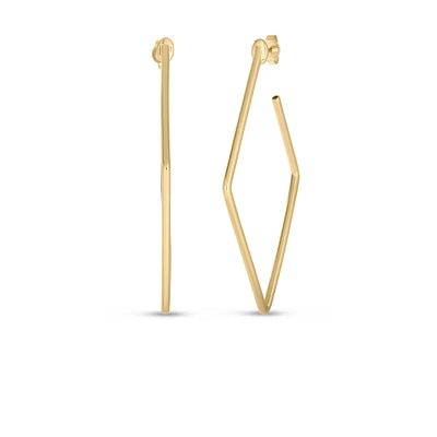 Designer Gold 30mm Square Hoop Earrings