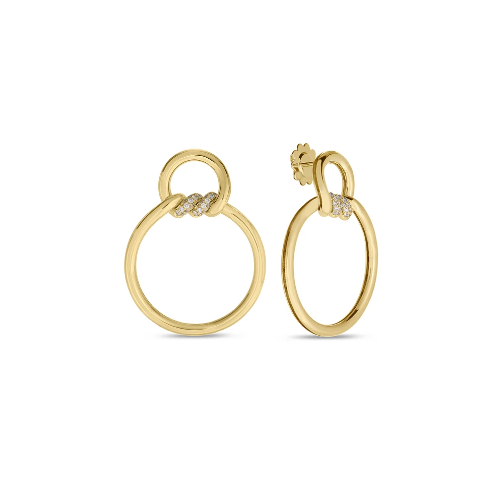 Cialoma Yellow Gold Diamond Hoop Earrings